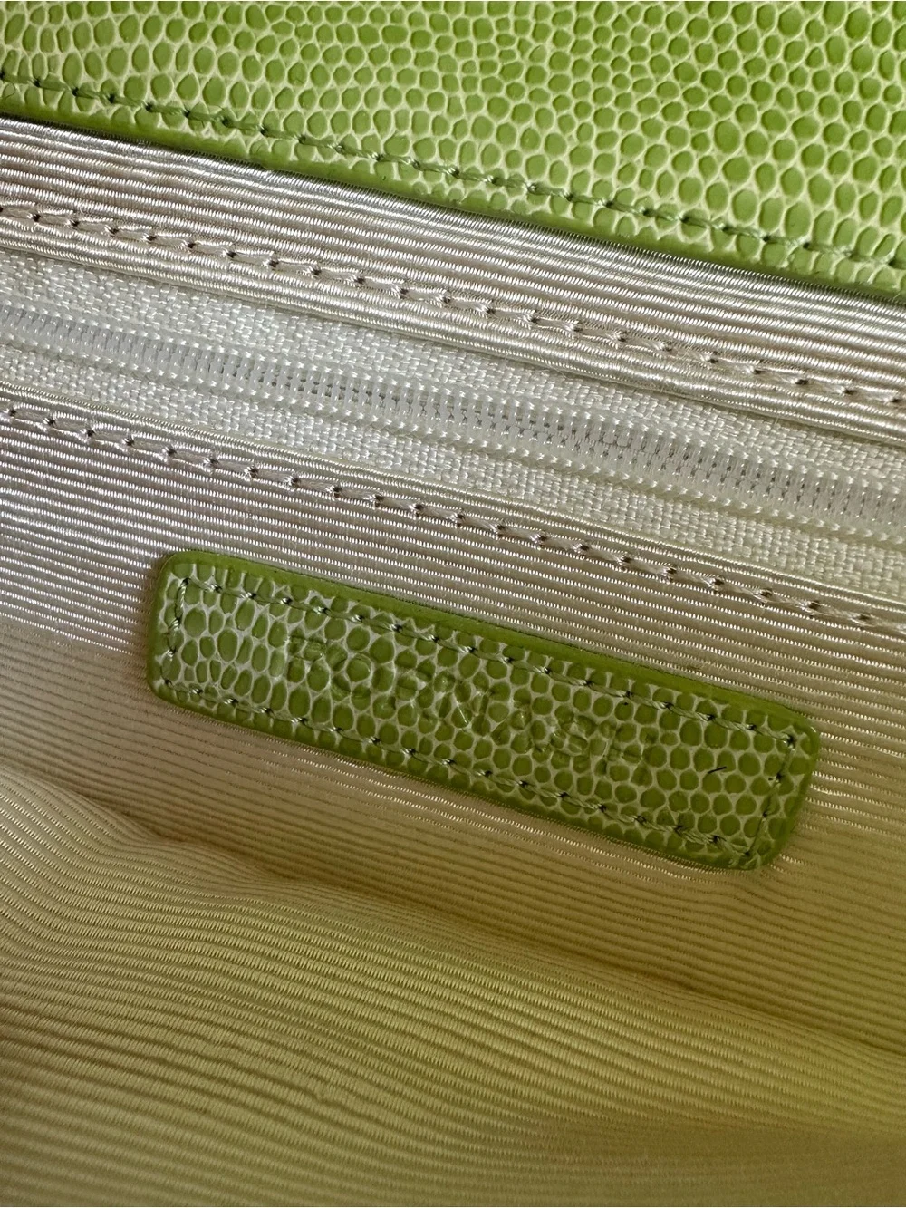 Fornash Lizard Embossed Lime Green Clutch